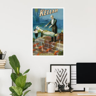 Vintage Magic Poster, Magician Harry Kellar Poster