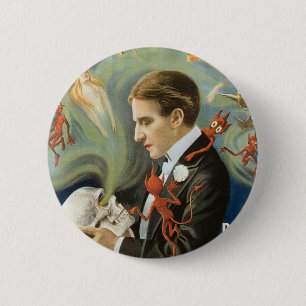 Vintage Magic Poster, Thurston, The Great Magician 2 Inch Round Button