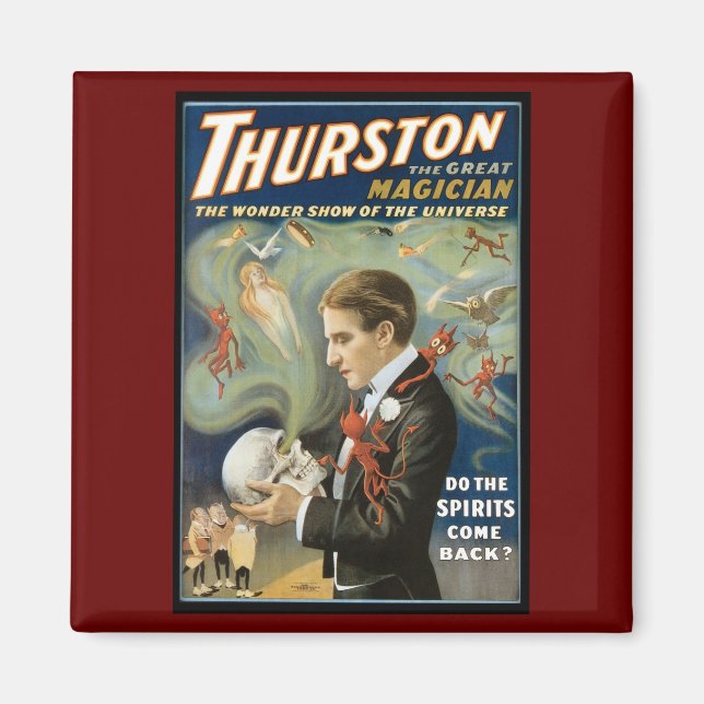 Vintage Magic Poster, Thurston, The Great Magician Magnet (Front)
