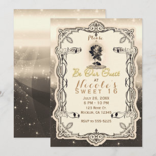 Vintage Magical Enchanted Red Rose Be our Guest Invitation