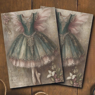 Vintage Magical Fairy Ballerina Costume Decoupage Tissue Paper
