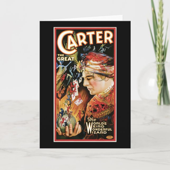 Vintage Magician Carter the Great Card (Front)