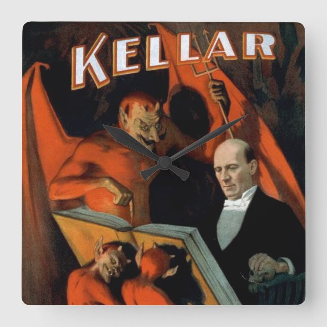 Vintage Magician Kellar Devil clock (Front)