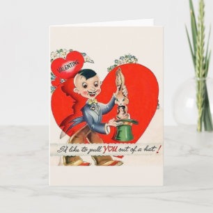 Vintage Magician Valentine's Day Card