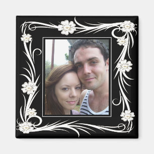 Vintage Magnet Vintage Floral Ajouter votre photo