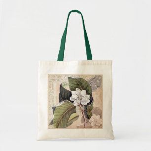 Vintage Magnolia and Moth Southern Damask Chic Tote Bag