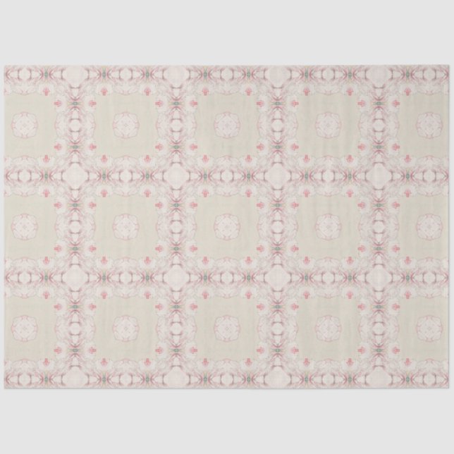 Vintage Magnolia Beige Ephemera Pattern Tissue Paper (Front)