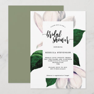 vintage magnolia bridal shower invitation