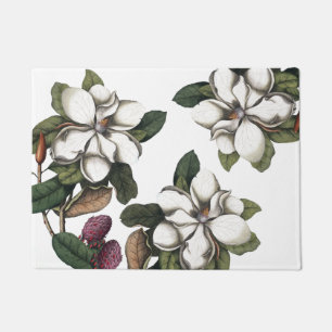 Vintage Magnolia Flower Blossoms Doormat