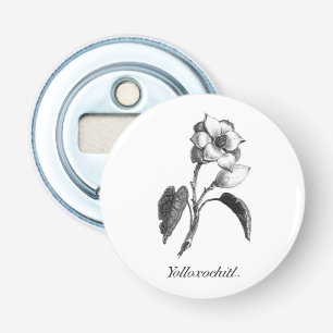 Vintage magnolia flower etching bottle opener