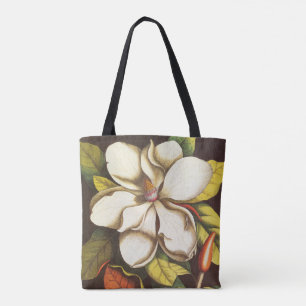 Vintage Magnolia Flowers Plant With Seeds Tote Bag