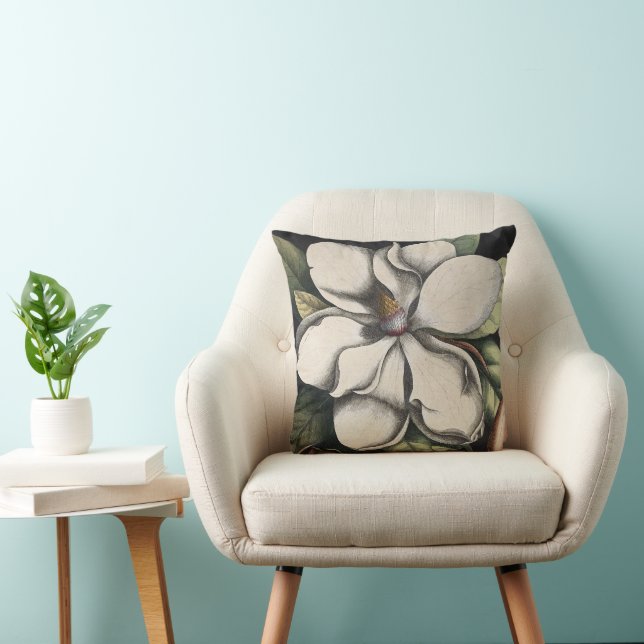 Vintage Magnolia  Throw Pillow (Chair)