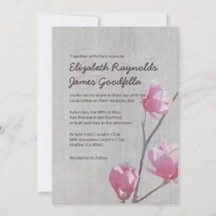 Vintage Magnolias Wedding Invitations