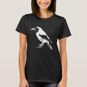 Vintage Magpie Bird Silhouette Grunge Nature Birdw T-Shirt