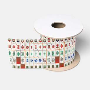 Vintage Mahjong Set Satin Ribbon