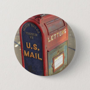 Vintage Mailbox 2 Inch Round Button