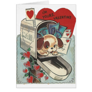 Vintage Mailbox Doggy Valentine