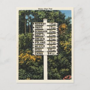 Vintage Maine Travel Post Paris, China, Peru... Postcard
