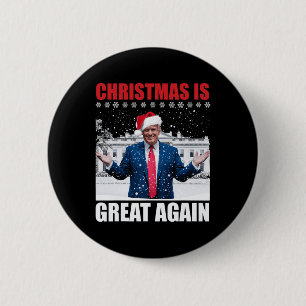 Vintage Make Christmas Great Again Xmas Funny Trum 2 Inch Round Button