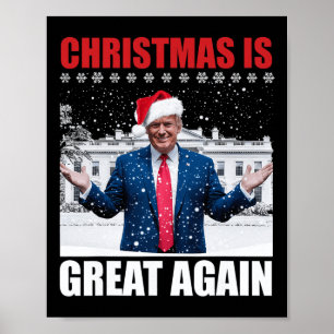 Vintage Make Christmas Great Again Xmas Funny Trum Poster
