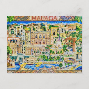 Vintage Malaga Spain Postcard