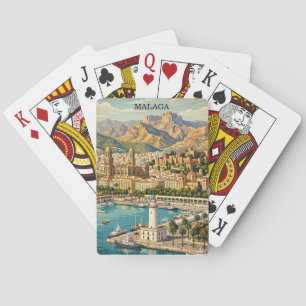 Vintage Malaga Spain Travel Artwork Playing Cards