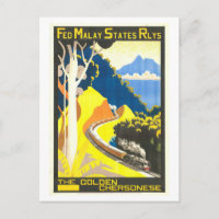 Vintage Malay Railways Travel Poster