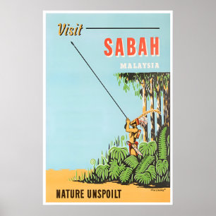 Vintage Malaysia Art Malaysian Print Retro Travel