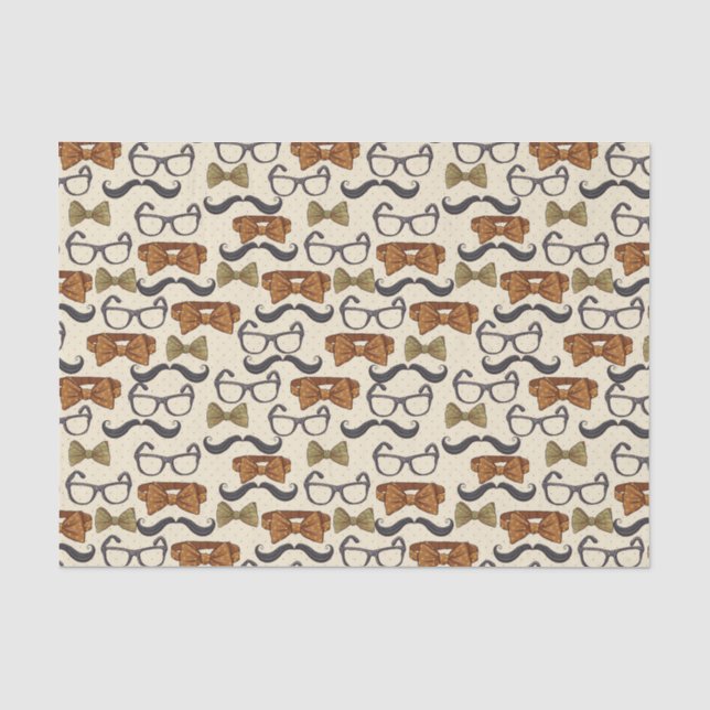 Vintage Male Pattern Tissue Paper (Front)