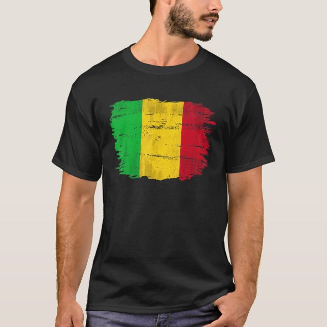 Vintage Mali Flag For Malian   T-Shirt (Front)