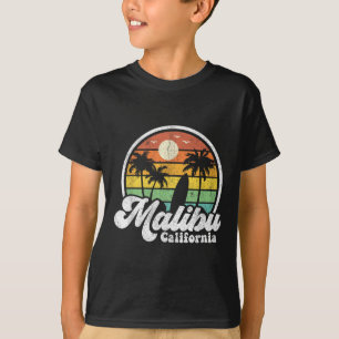 Vintage Malibu Beach California Ca Surfing Retro S T-Shirt