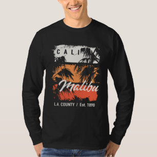 Vintage Malibu Beach California Surf Cali Surfing T-Shirt