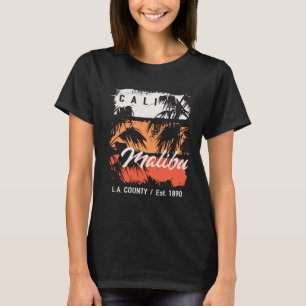 Vintage Malibu Beach California Surf Cali Surfing T-Shirt