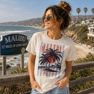 Vintage Malibu California Poster Tri-Blend Shirt