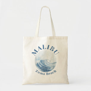 Vintage Malibu California Zuma Beach Waves Vacatio Tote Bag