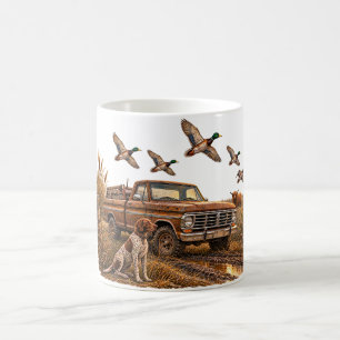 Vintage Mallard Duck Hunting Pickup Truck Dog Coffee Mug