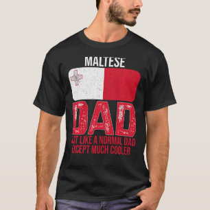 Vintage Maltese Dad Malta Flag Design For Father S T-Shirt