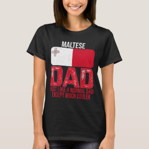 Vintage Maltese Dad Malta Flag Design For Father's T-Shirt