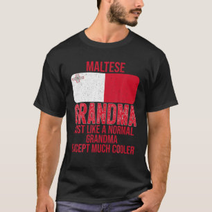 Vintage Maltese Grandma Malta Flag For Mother's Da T-Shirt