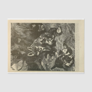 Vintage Mama Fox Ephemera Decoupage Tissue Paper
