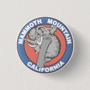 Vintage Mammoth Mountain Ski resort mountains gift 1 Inch Round Button
