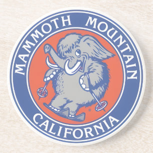 Vintage Mammoth Mountain Ski resort mountains gift Coaster
