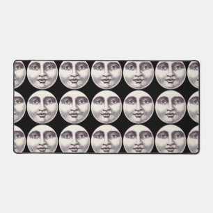 Vintage man in the moon full moon face desk mat