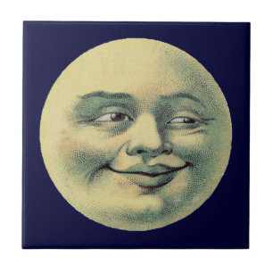 Vintage Man in the Moon Tile