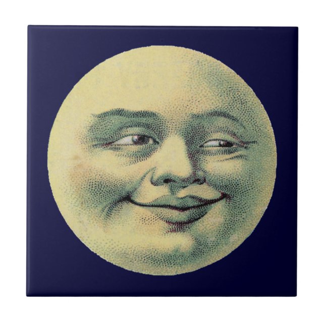 Vintage Man in the Moon Tile (Front)