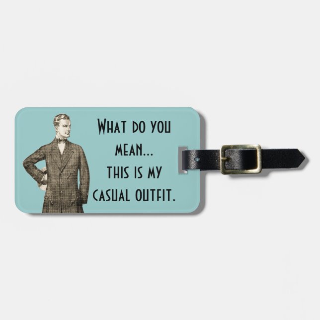 Vintage Man Luggage Tag (Front Horizontal)