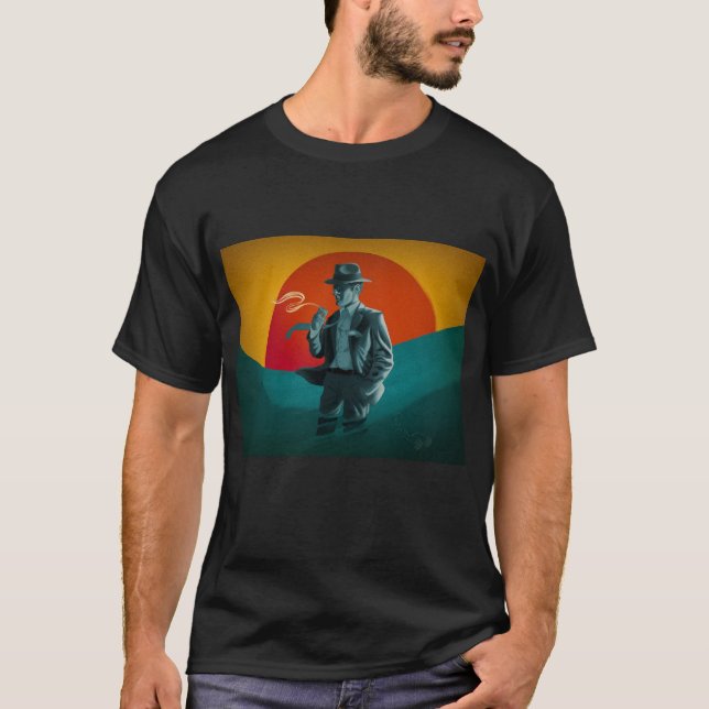 Vintage Man Retro Black T-Shirt (Front)