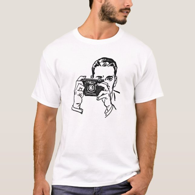 Vintage Man With Camera T-Shirt (Front)