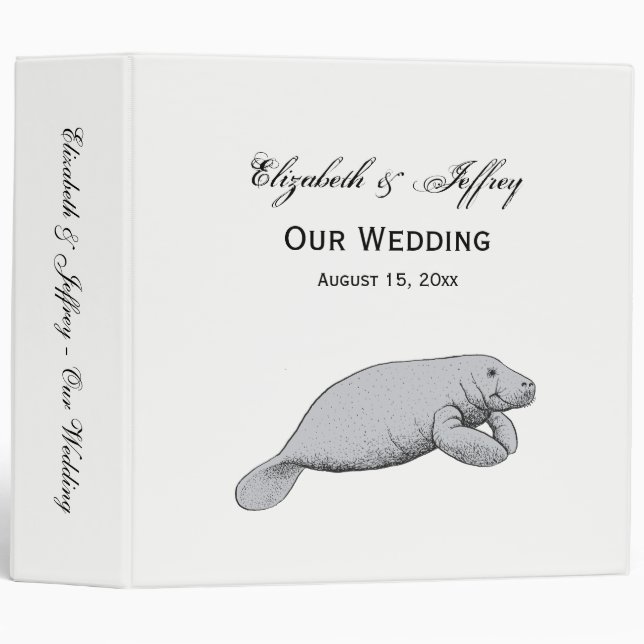 Vintage Manatee Drawing Binder (Front/Spine)