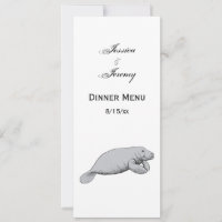 Vintage Manatee Drawing